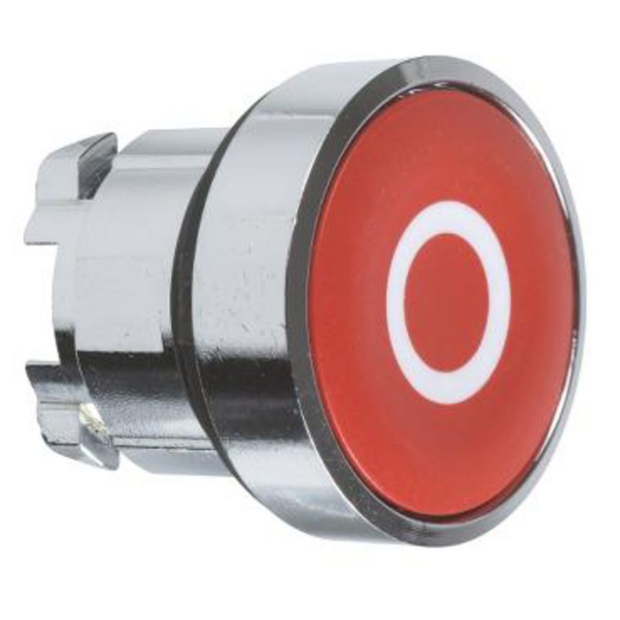 Drukknop Terugvering Ø22mm MarkeringO" Rood chroom
