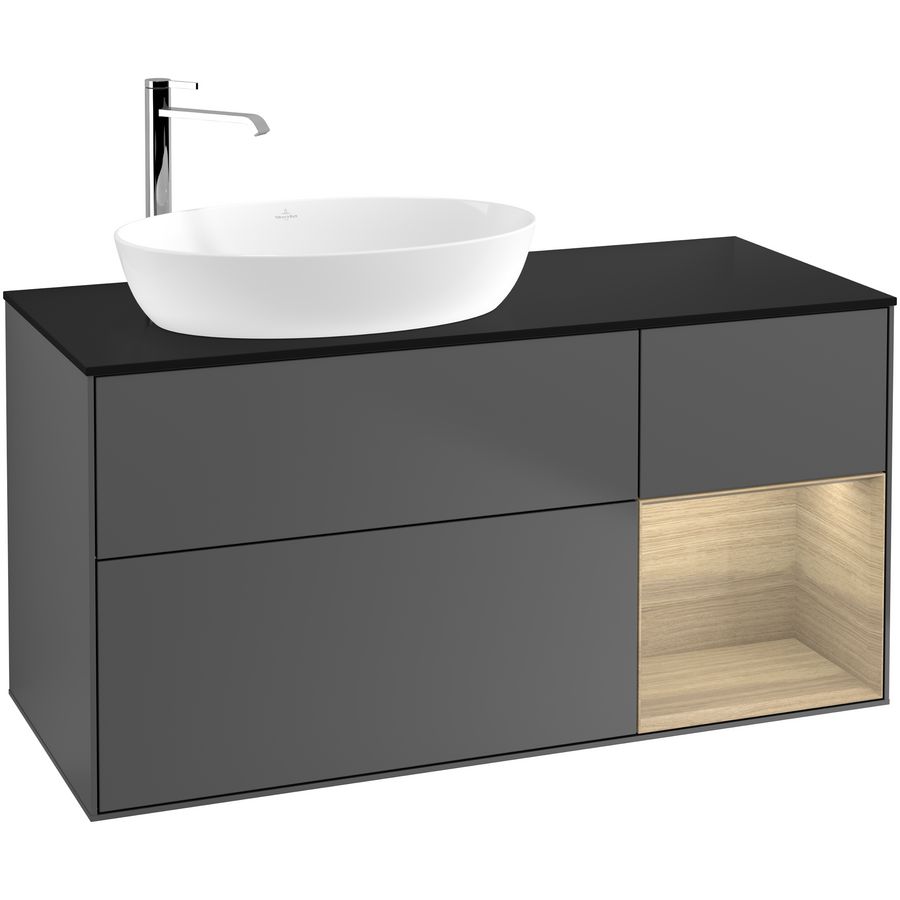 Wastafelonderkast Finion 1200x603x501mm Antr. Matt Lacquer G932PCGK