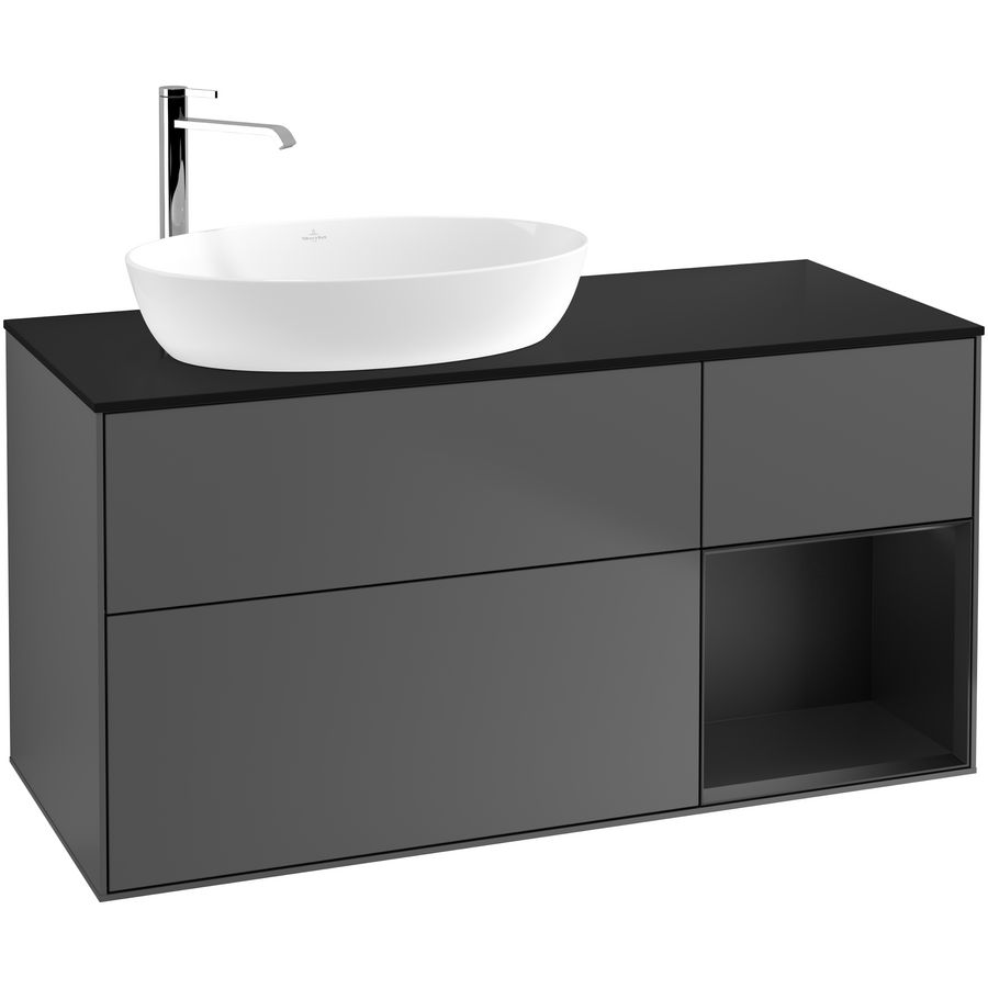 Wastafelonderkast Finion 1200x603x501mm Antr. Matt Lacquer G932PDGK
