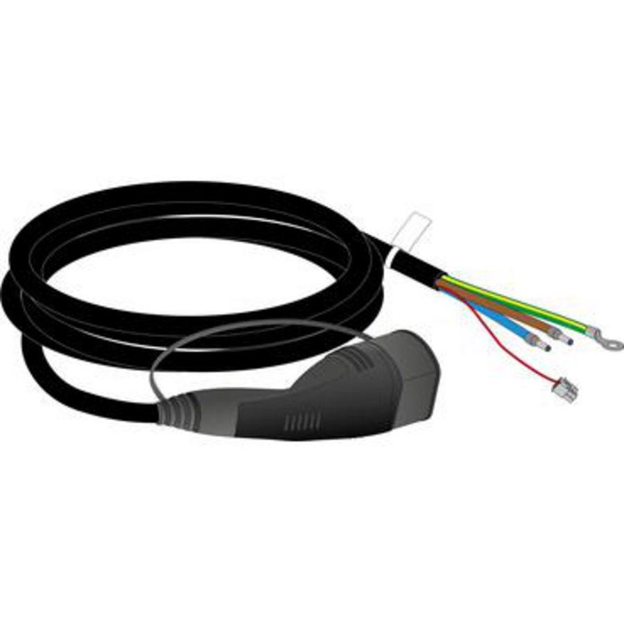 T2-aangesloten laadkabel 3-fase 32A 5 meter lengte Evlink Pr