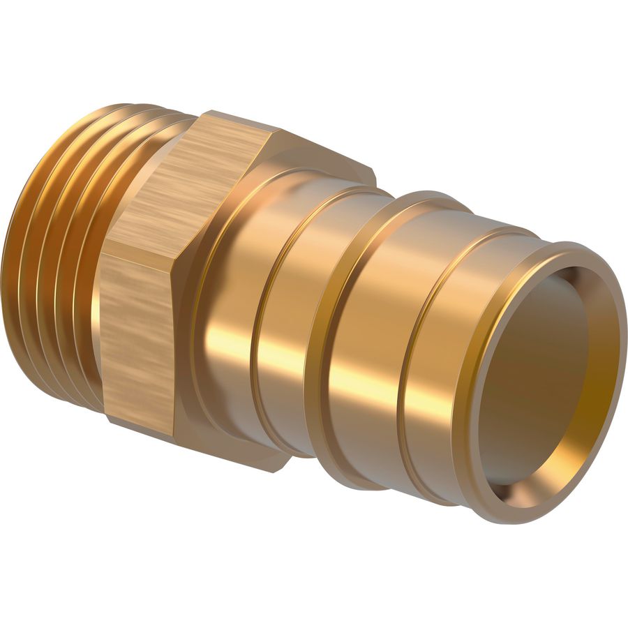 Puntknie 90° schuif Q&E messing 25x3/4"bt. parallel