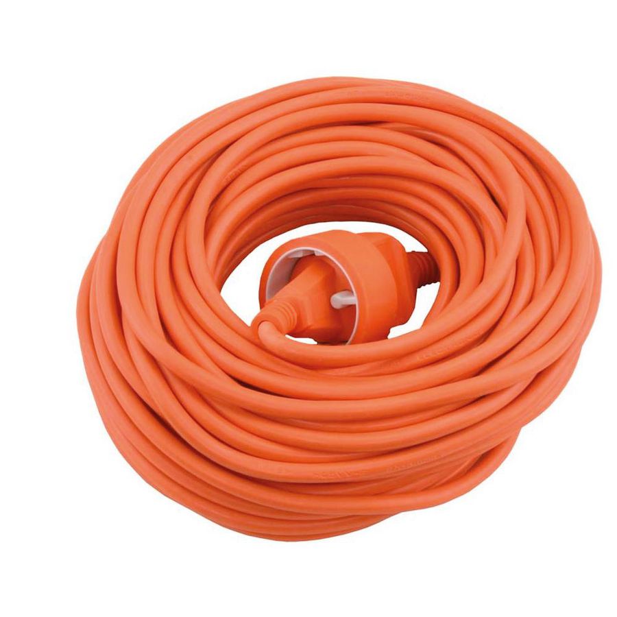 Verlengsnoer H05VV-F 2x1,50 oranje 20m.