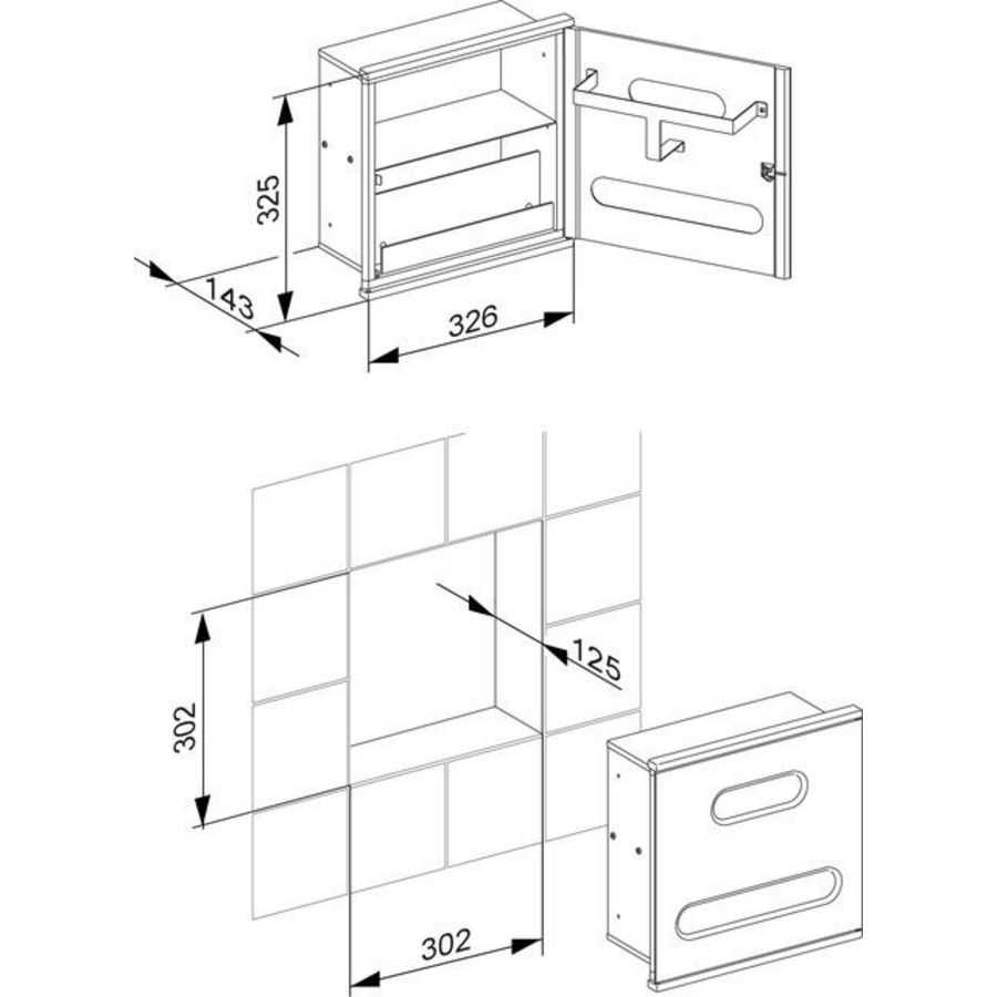 Modul Wastafel 3 scharnieren links 44977015101