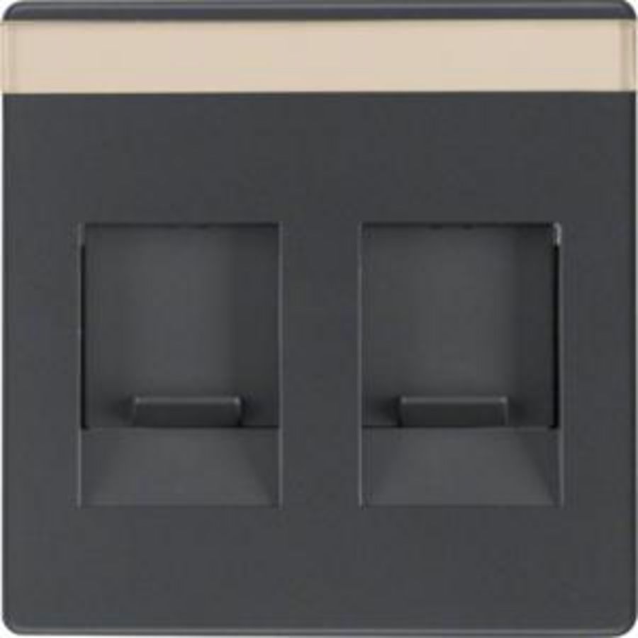 Centraaldoos RJ-datacontactd. 2v berker Q.1/Q.3/Q.7 antraciet