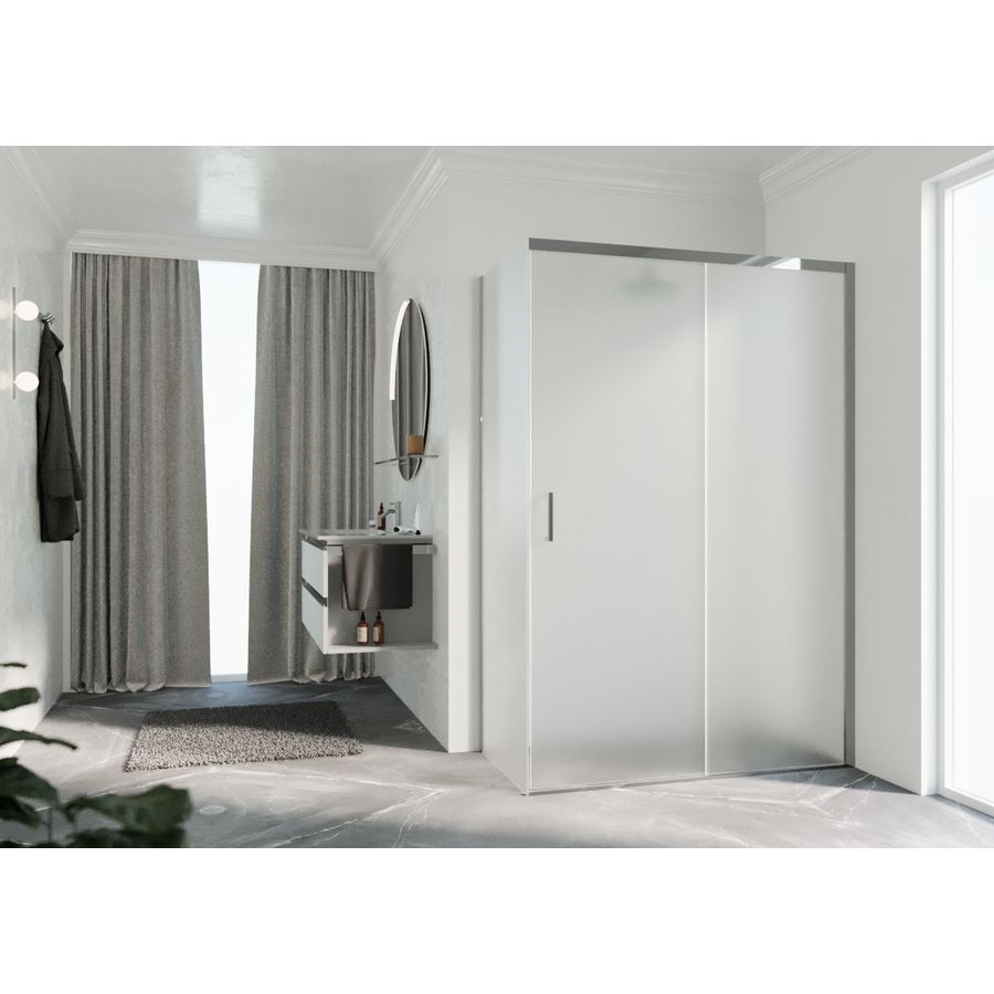 Deur Zeph 2.0 Ph 114 Link VeR114-117 Cm Satin Glas Chroom