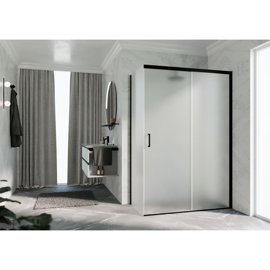 Deur Zeph 2.0 Ph 114 Link VeR114-117 Cm Satin Glas Zwart