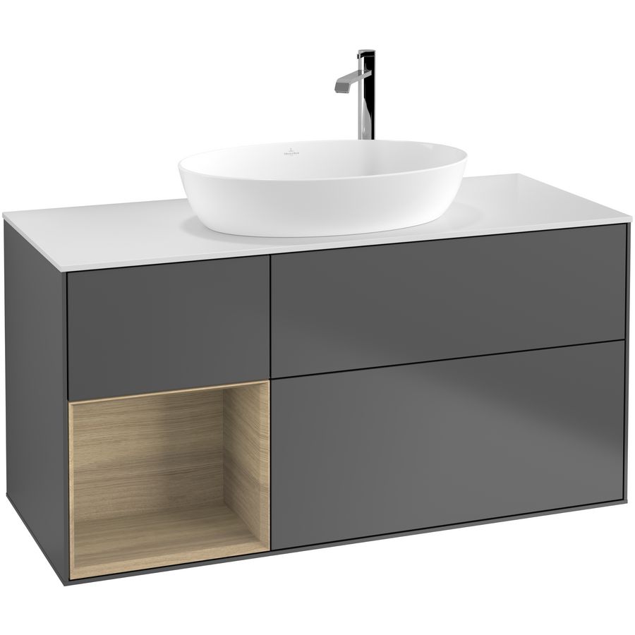 Wastafelonderkast Finion 1200x603x501mm Antr. Matt Lacquer G941PCGK