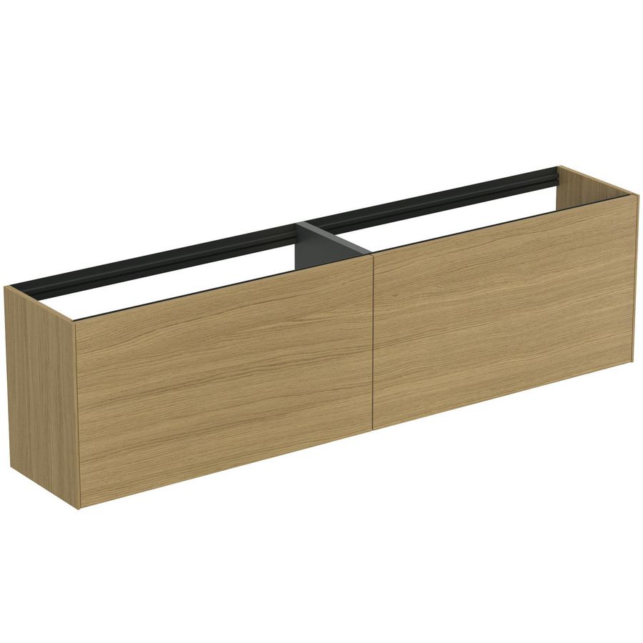 Conca wastafelmeubel 200x37x55cm 2 laden zonder afdekblad light oak