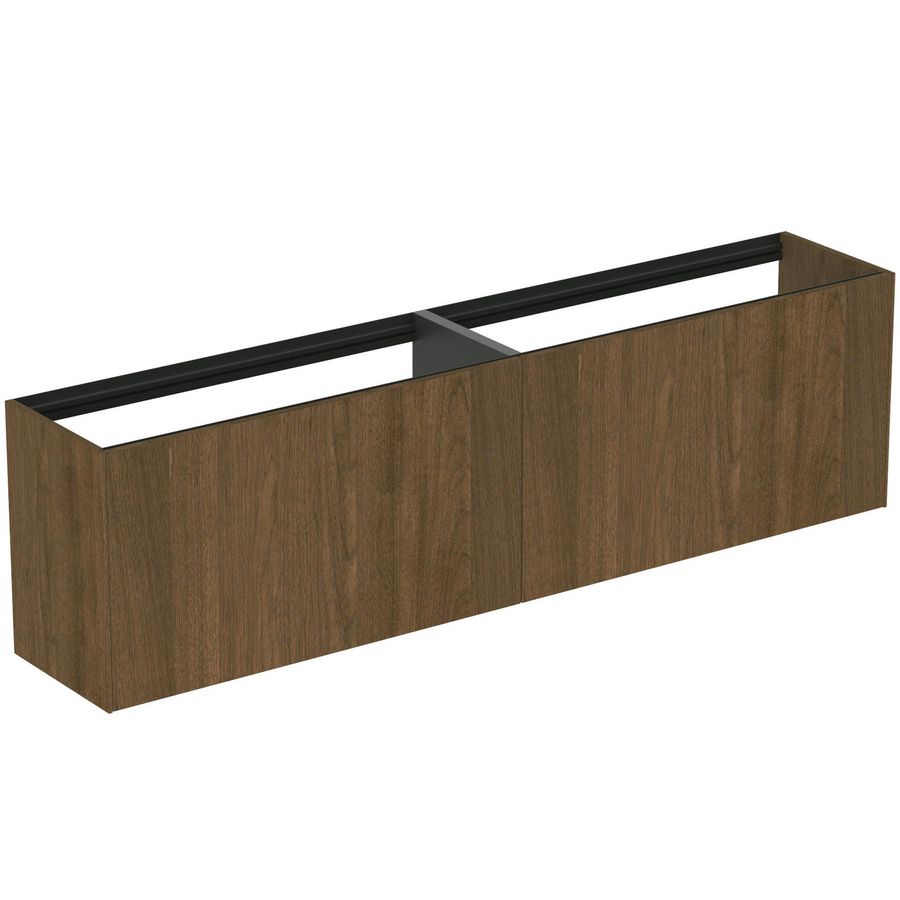 Conca wastafelmeubel 200x37x55cm 2 laden zonder afdekblad dark walnut