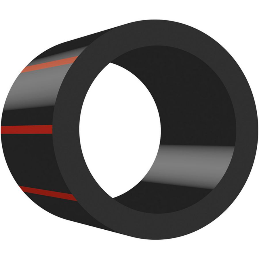 Rol a 12 m. PE100 KB-buis C1 160x14,6mm zwart/rood