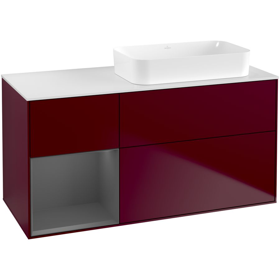 Wastafelonderkast Finion 1200x603x501mm Peony Matt Lacquer G681GKHB