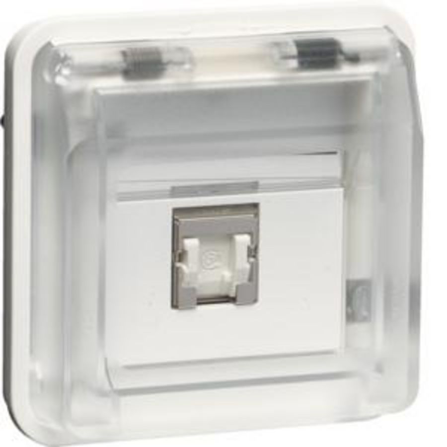 Data-aansluiting Cat 6. 1-v berker W.1 polarwit