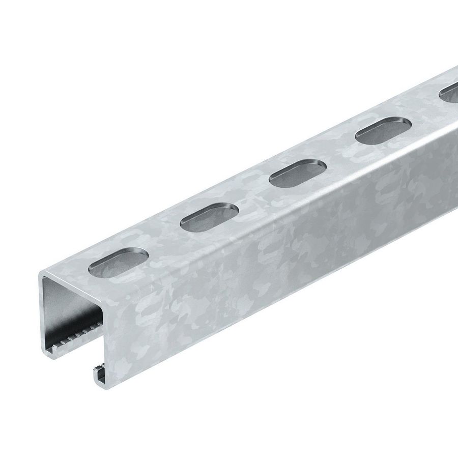 Lengte a 1m. profielrail geperforeerd sleufbreedte 22mm 41x41mm 2mm bandverzinkt