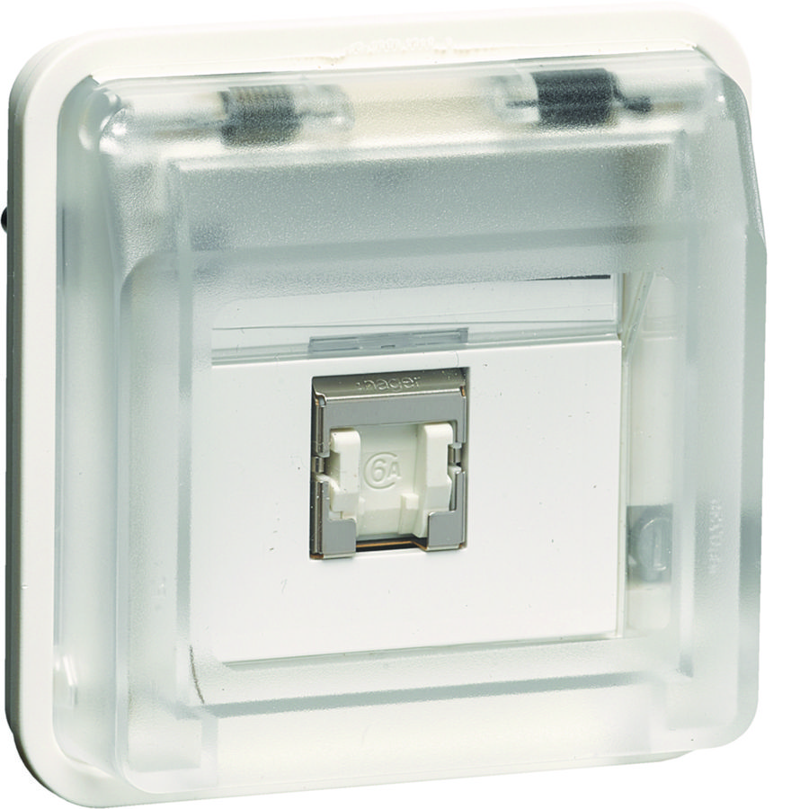 Data-aansluiting Cat 6. 1-v W.1 polarwit