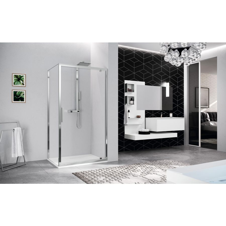 Draaideur K2G 970-1010x2000mm chroom rose motief