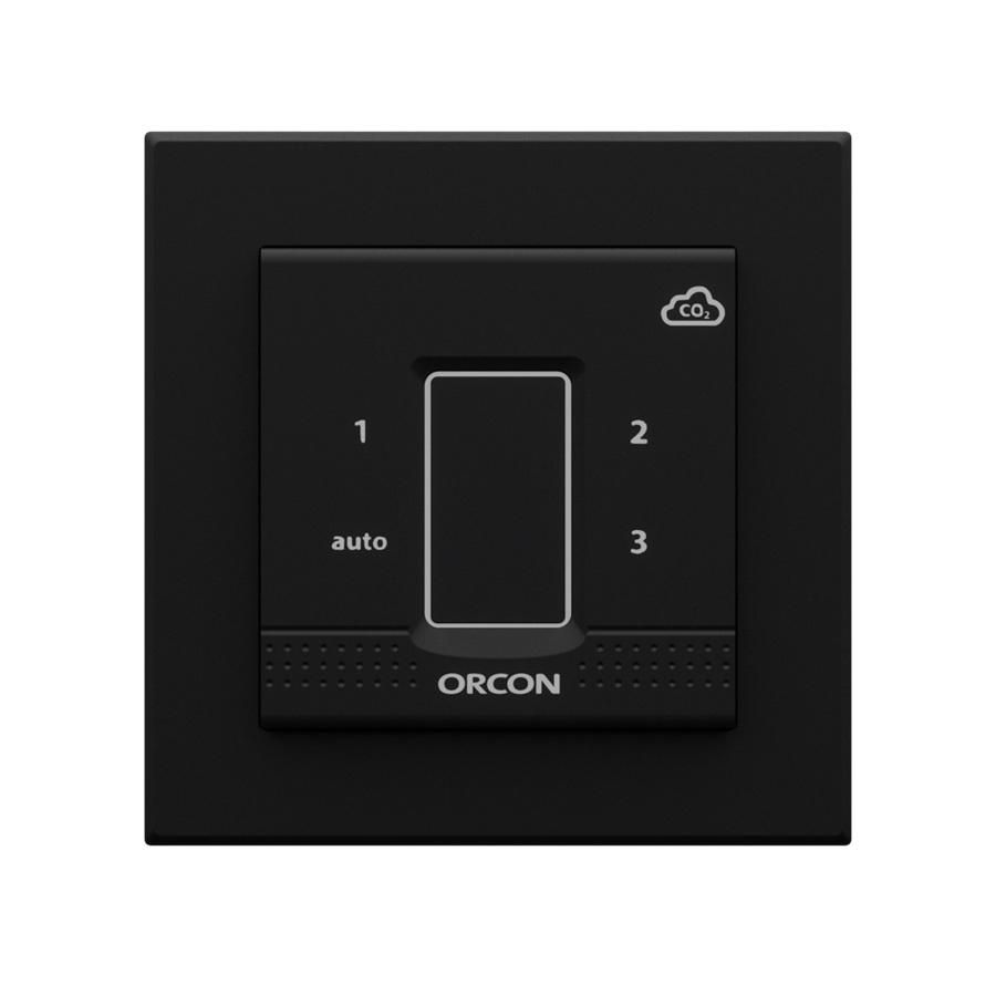 Afdekkap en frame voor CO2 Inbouw bedieningssensor 15RF zwart