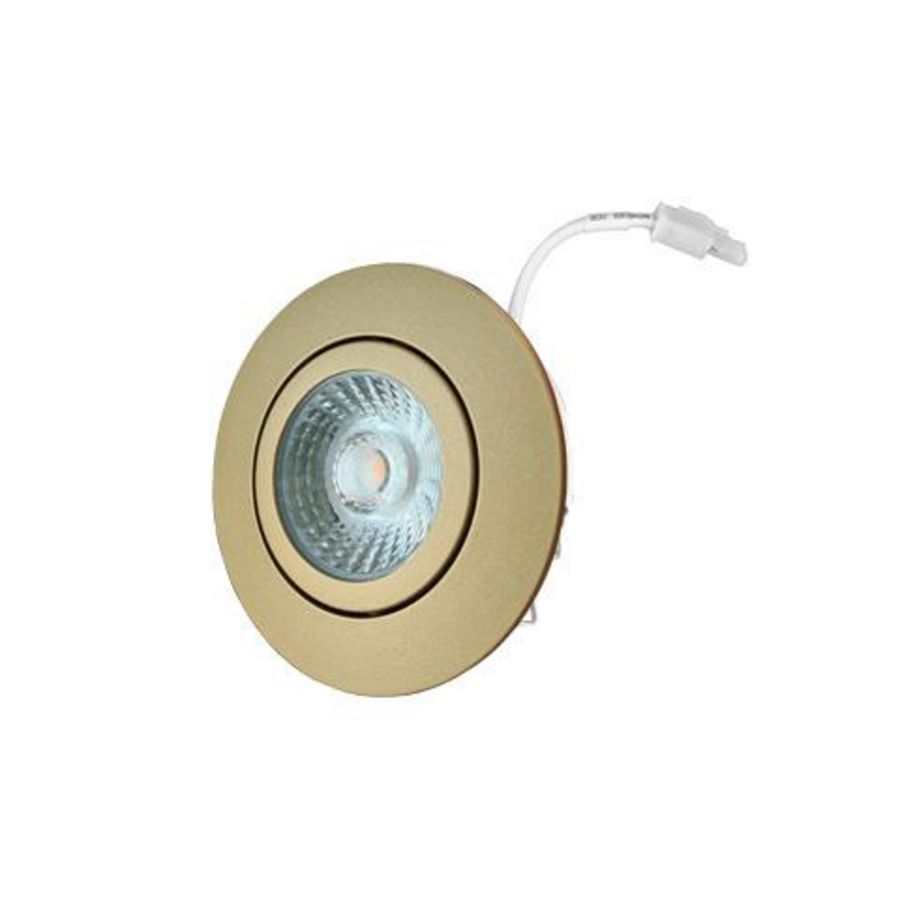 Spot IP44 6W Ø88mm 2.700K goud dimbaar incl. driver