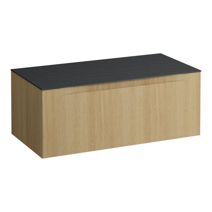 Wastafelonderkast ARUN 1000mm 1x la zonder uitsparingen Ardesia Nera top Licht eiken