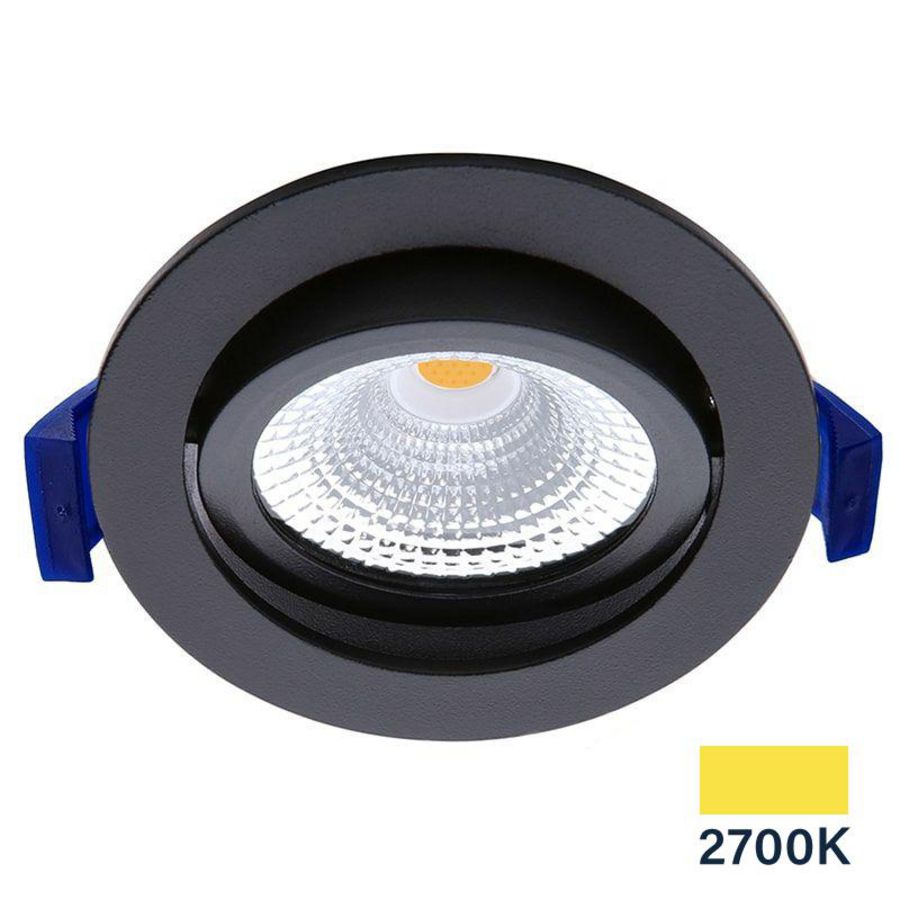 Inbouwspot led 5W DIM 2700K IP54 60D A rond zwart