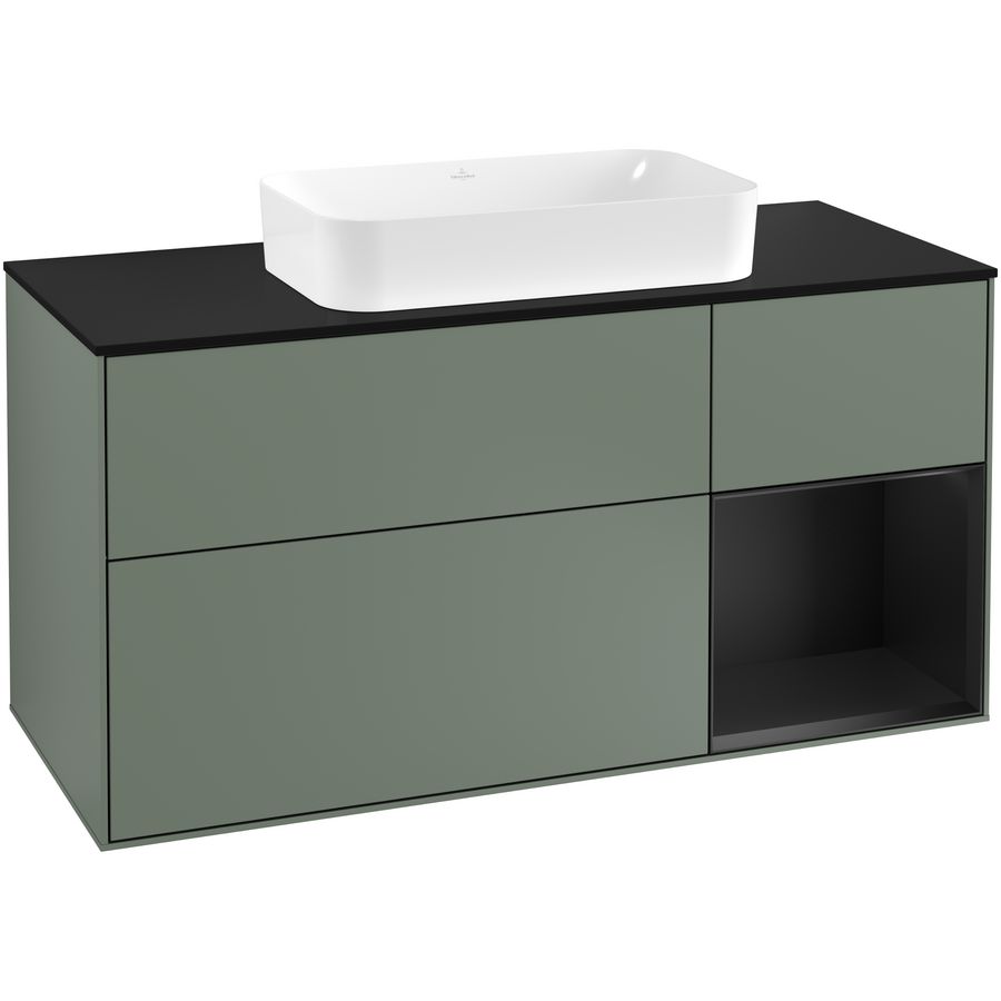 Wastafelonderkast Finion 1200x603x501mm Olive Matt Lacquer G302PDGM