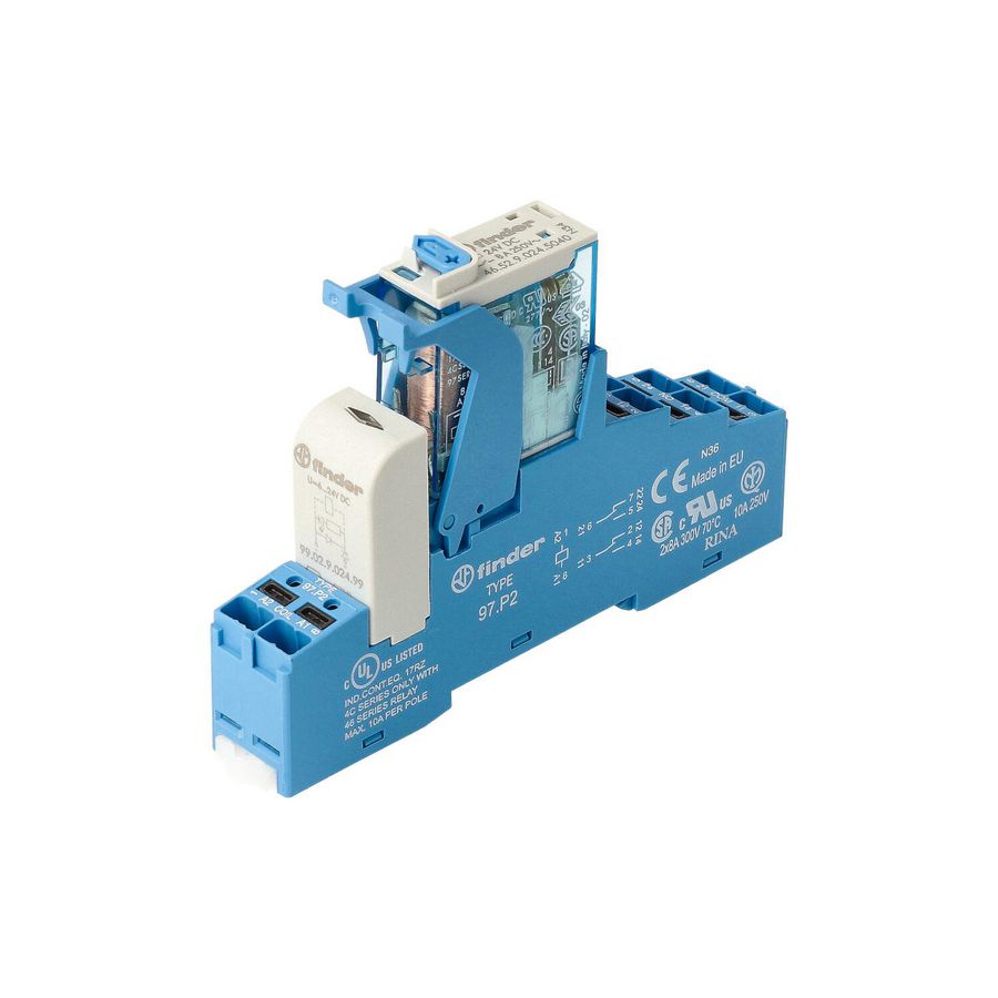Interfacerelais 2 wisselcontacten 8A 24V DC