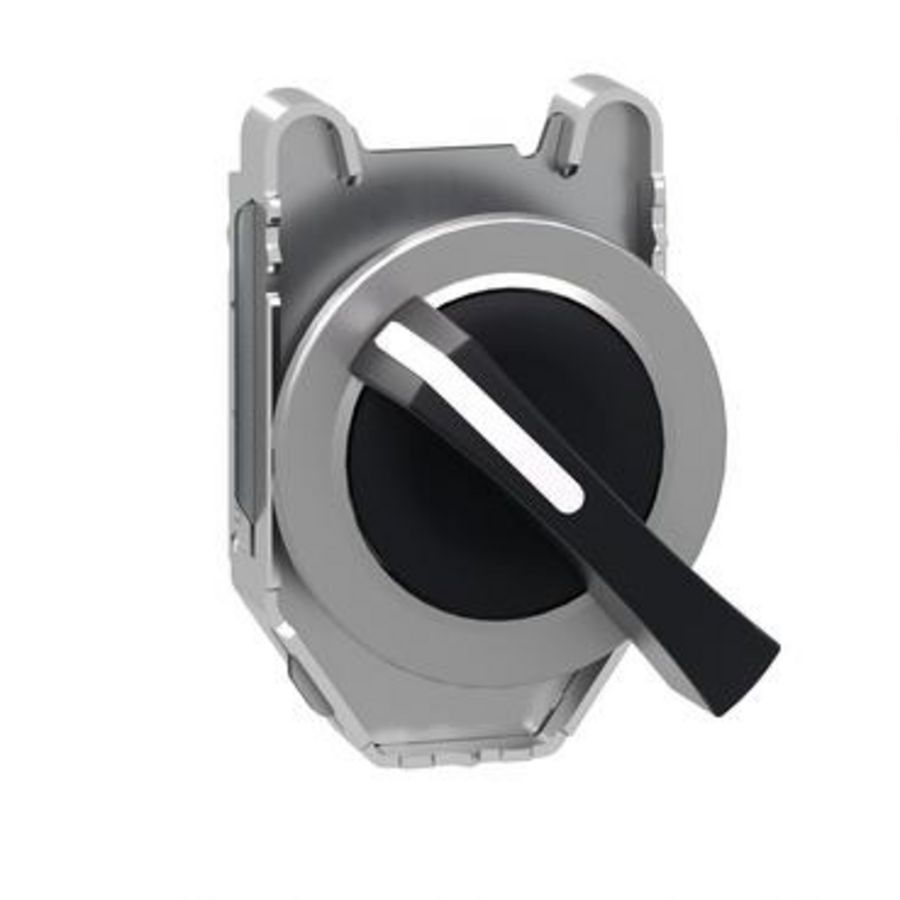 Flush mounted black selector switch head long handle 2-pos