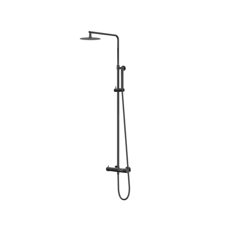 Regendoucheset opbouw ther. set R20cmME zwart chroom BOND