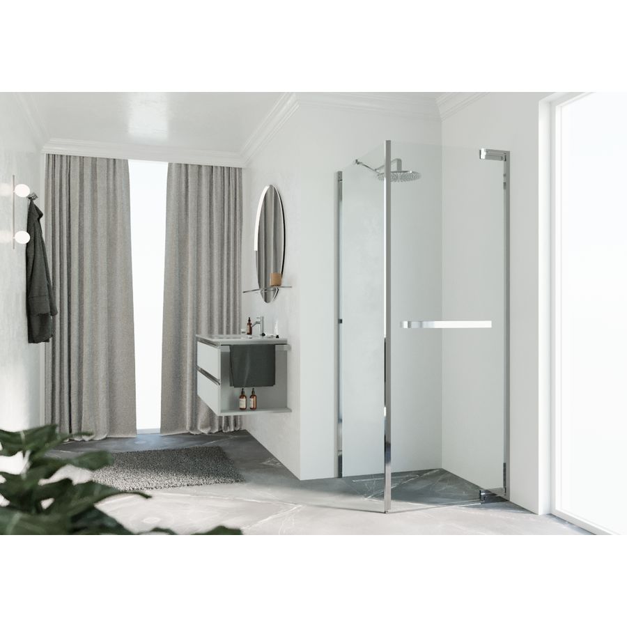 Zijwand voor bad en douche N180 type FG 100 bereik 980-995x2000mm helder glas chroom