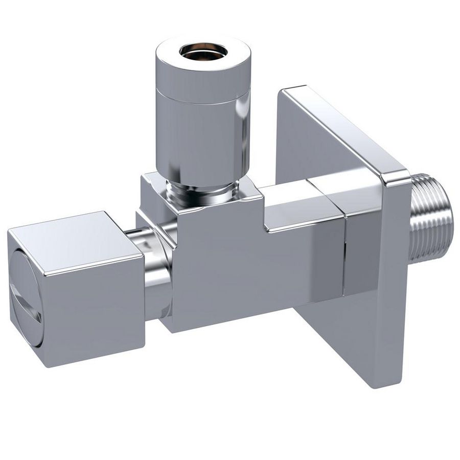 Hoekstopkraan Quadro 1/2" bui.dr. x 10mm knel chroom l
