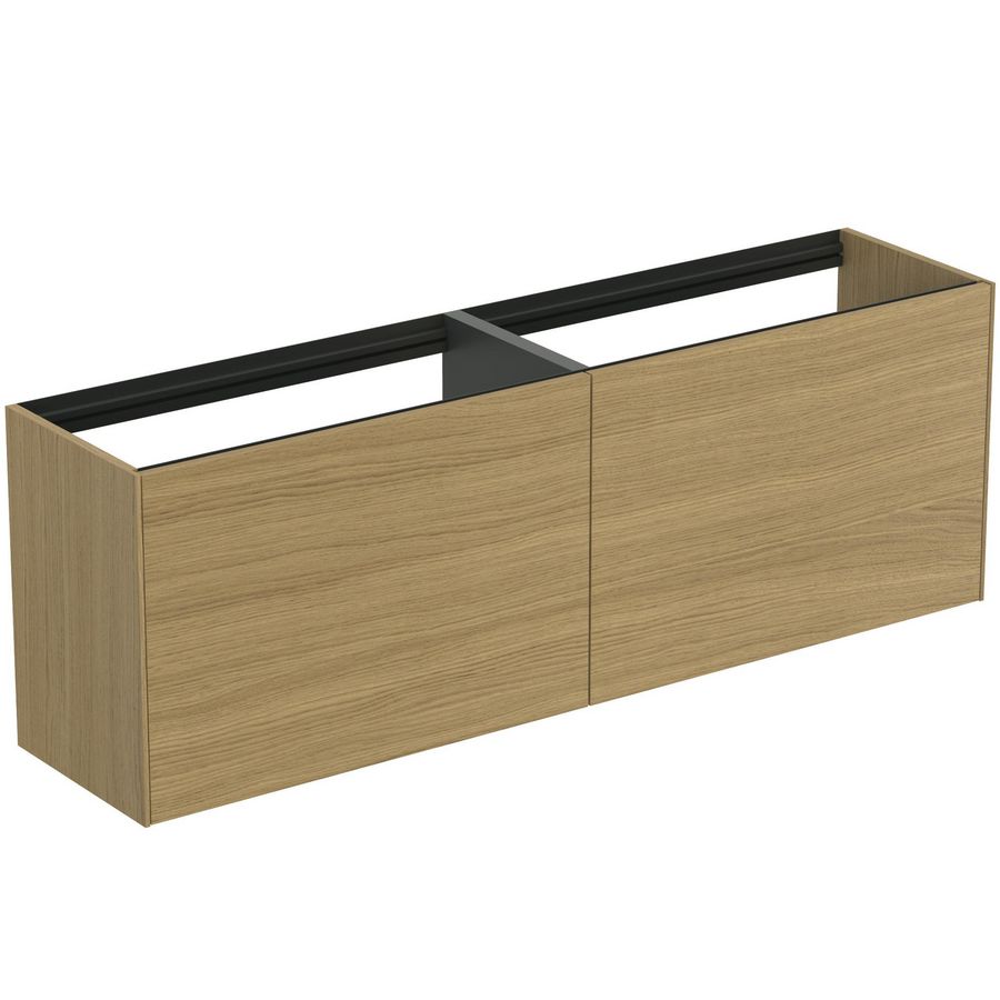 Conca wastafelmeubel 160x37x55cm 2 laden zonder afdekblad light oak
