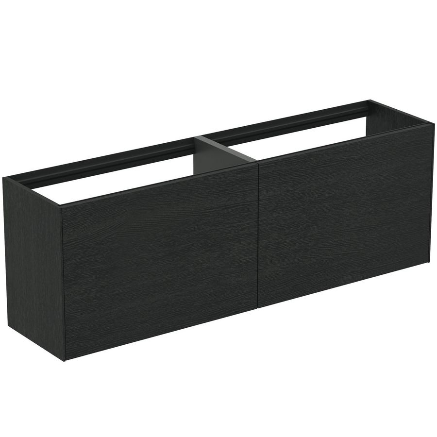 Conca wastafelmeubel 160x37x55cm 2 laden zonder afdekblad smoked oak