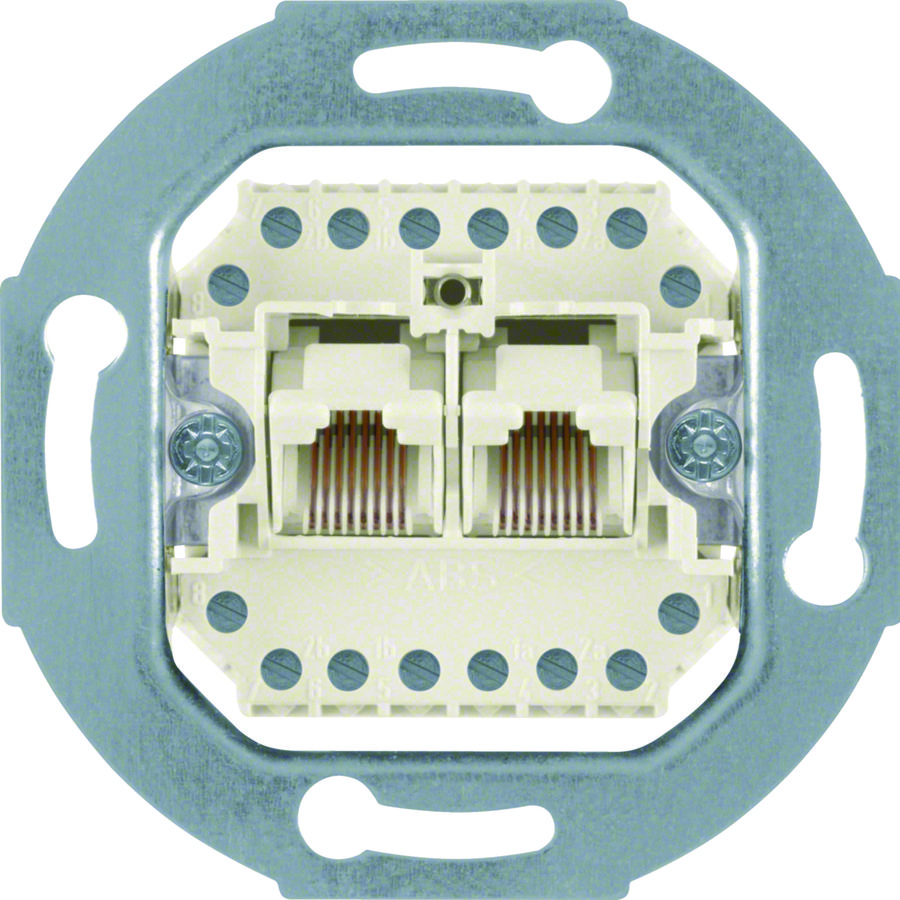 RJ-datacontactdoos 2-voudig cat. 3 (2x 8-polig)