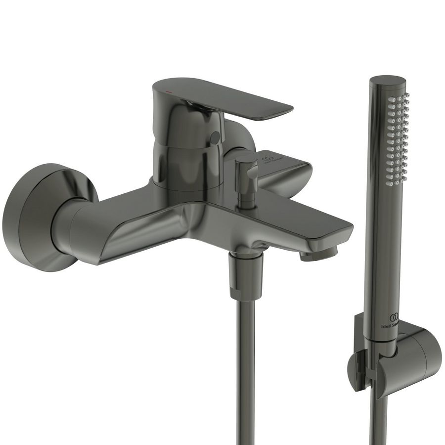 Connect Air bad/douchemengkraan met badset magnetic grey (grijs)