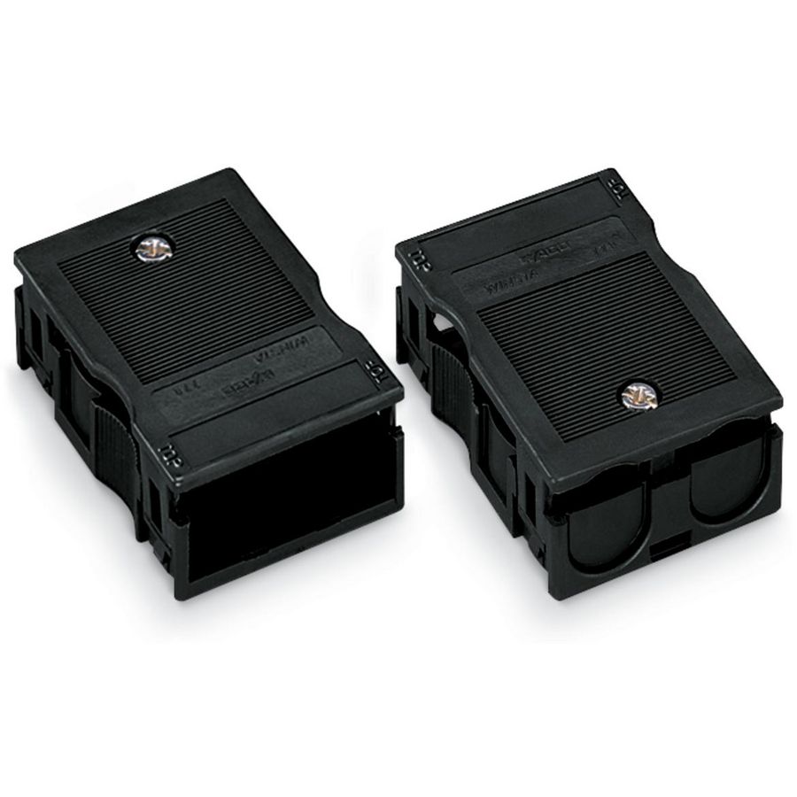 Trekontlastingsbeh. 3-polig voor 2 kabels zwart 770-503