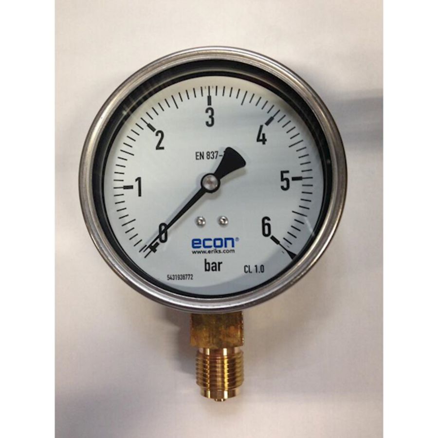 Manometer 100mm 0-6bar 1/2" bt. radiaal