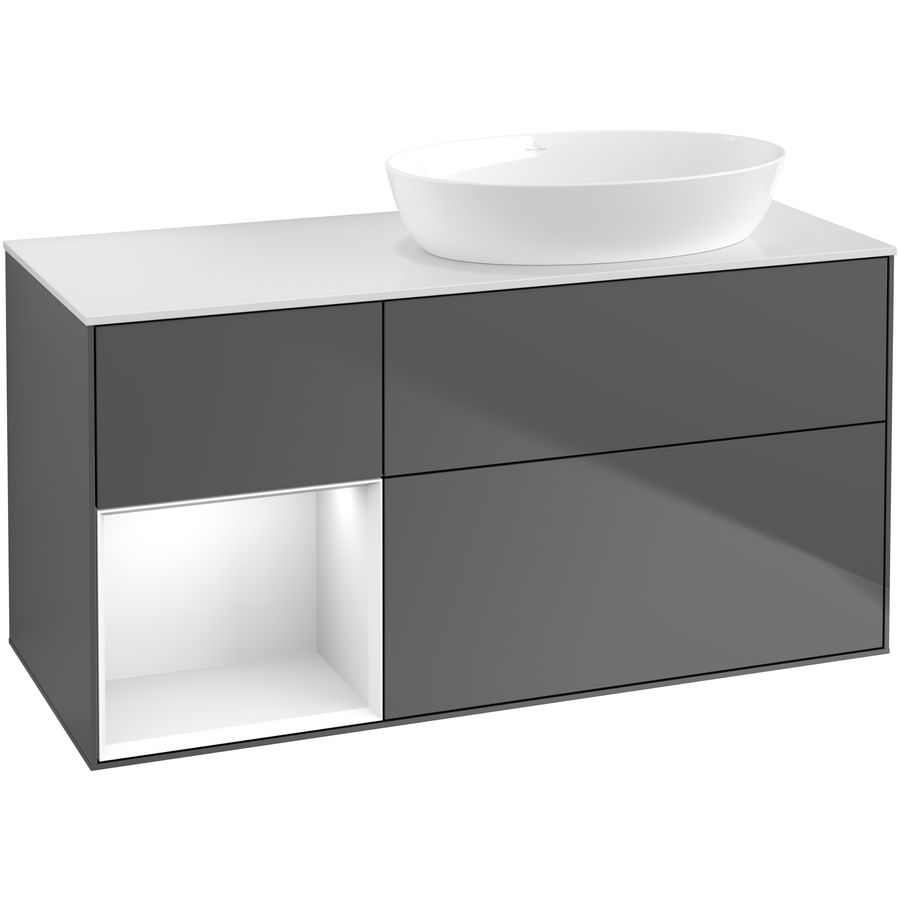Wastafelonderkast Finion 1200x603x501mm Antr. Matt Lacquer GA41GFGK