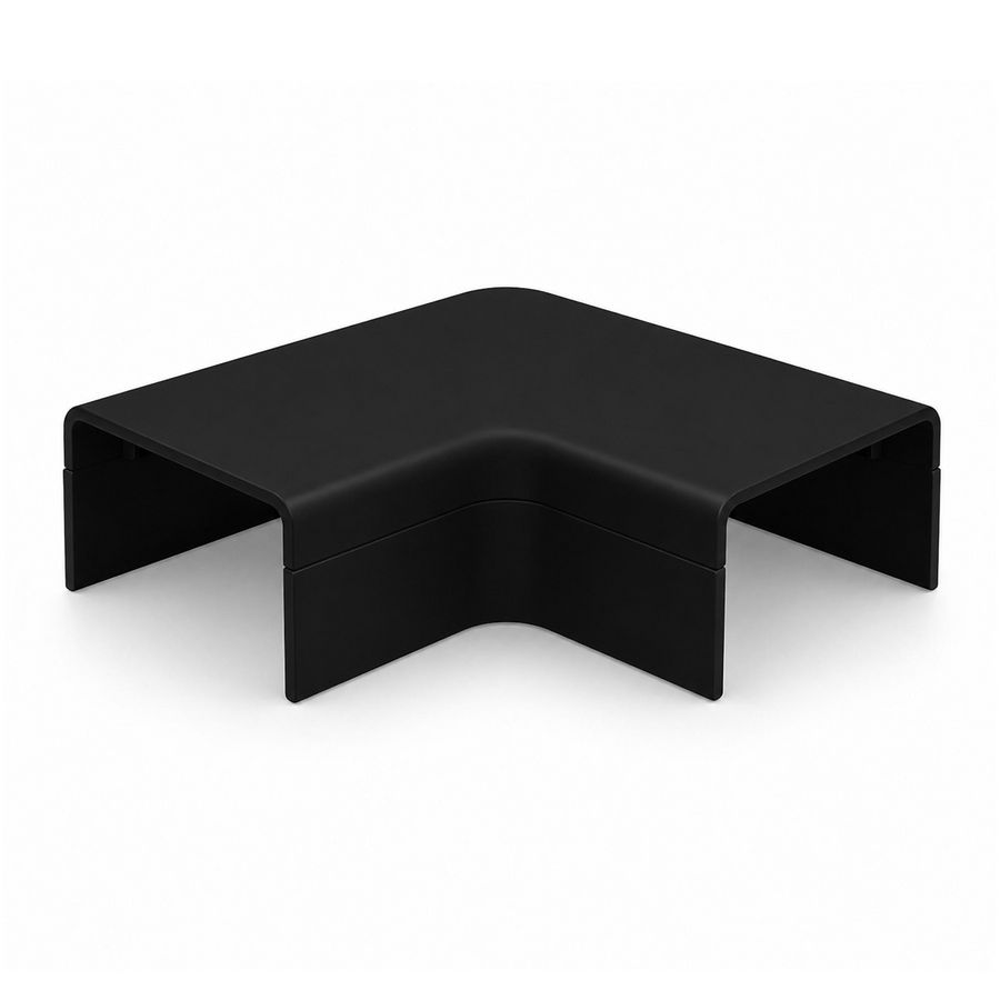 Doos a 2st. Systeem25 platte bocht met bodemstuk 25x13mm zwart
