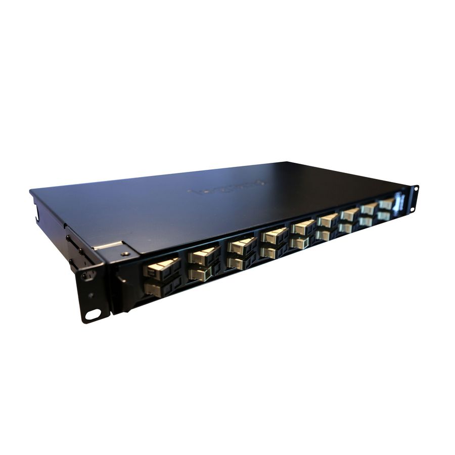 Glasvezelpaneel compleet draaibaar 1HE tbv 18 SC MM LCS3