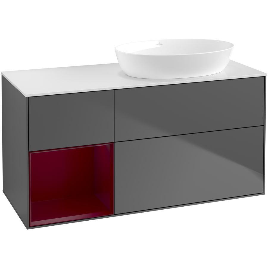 Wastafelonderkast Finion 1200x603x501mm Antr. Matt Lacquer GA41HBGK