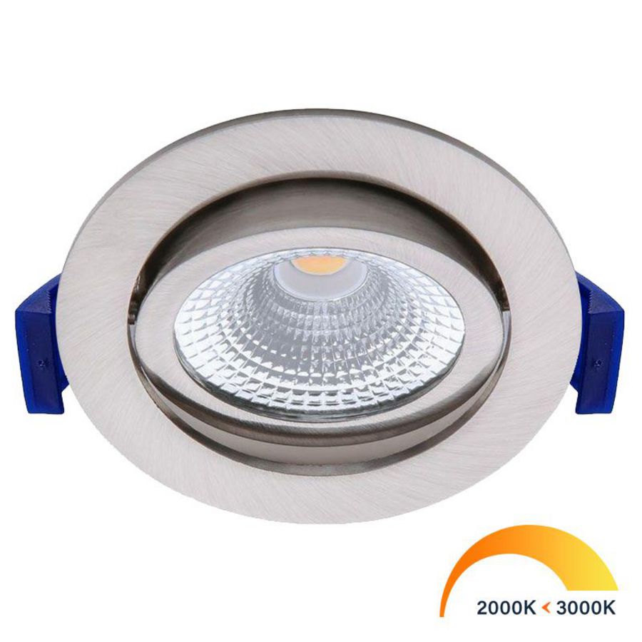 Inbouwspot led 5W WarmDim IP54 rond nikkel