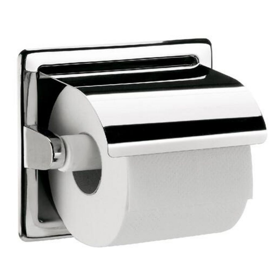 System2, closetrolhouder met klep, inbouwmodel, chroom
