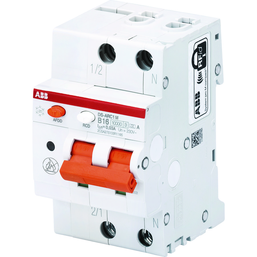 Vlamboogdetector aardlekauto. 10kA 1P+N C 2CSA275103R1064