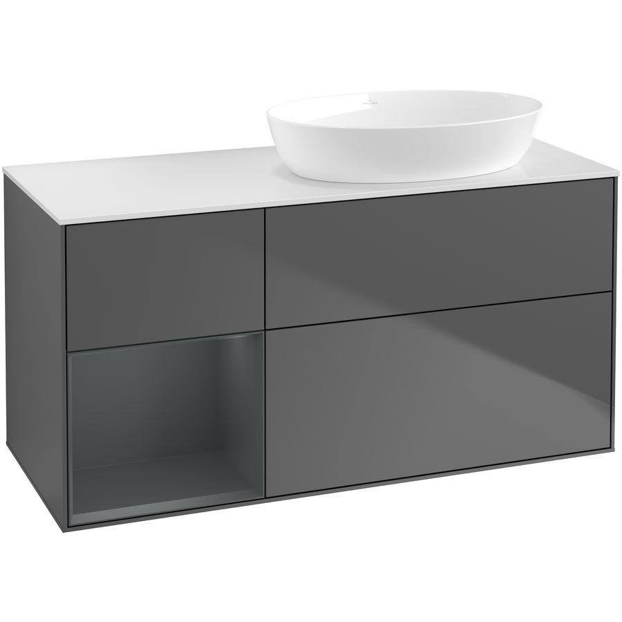 Wastafelonderkast Finion 1200x603x501mm Antr. Matt Lacquer GA41HGGK