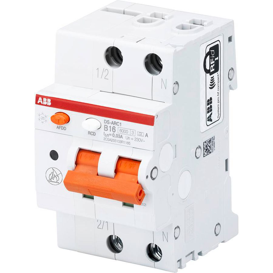 Vlamboogdetector aardlekauto. 7,5kA 1P+N B 2CSA255103R1165