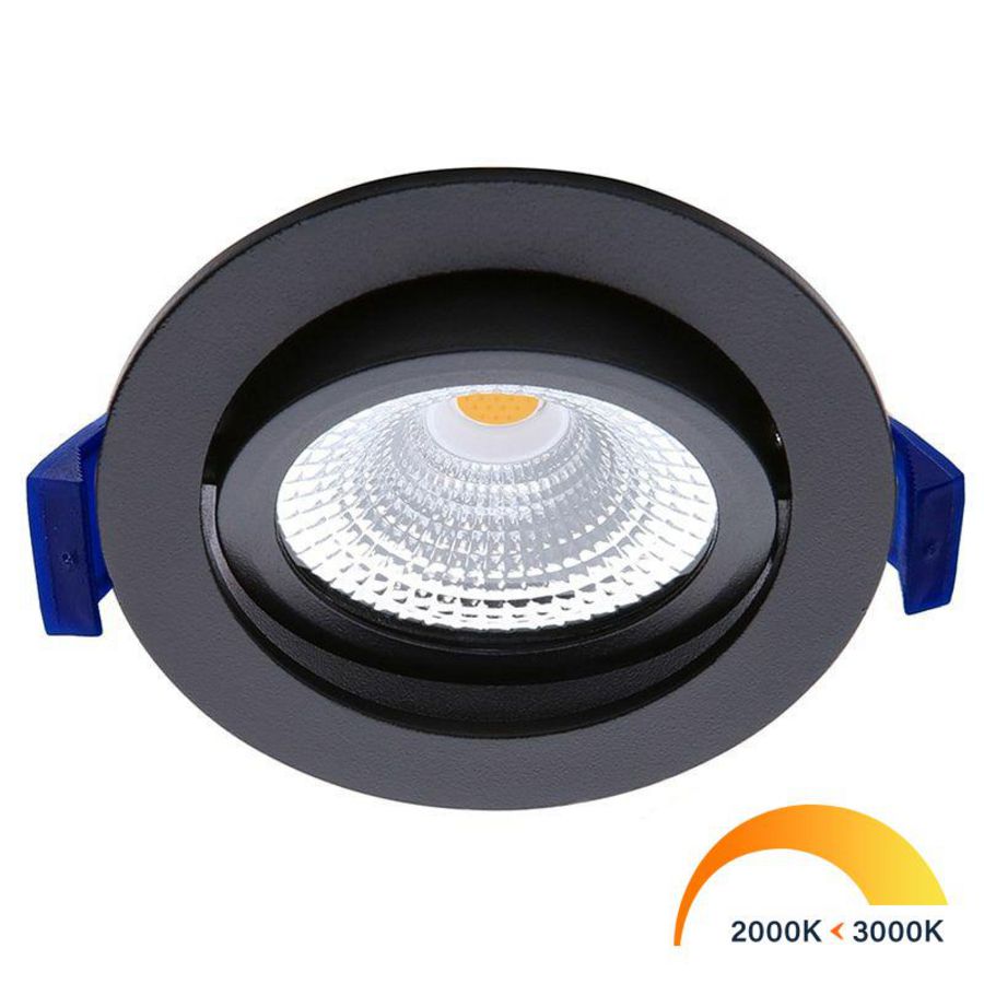Inbouwspot led 5W WarmDim IP54 rond zwart