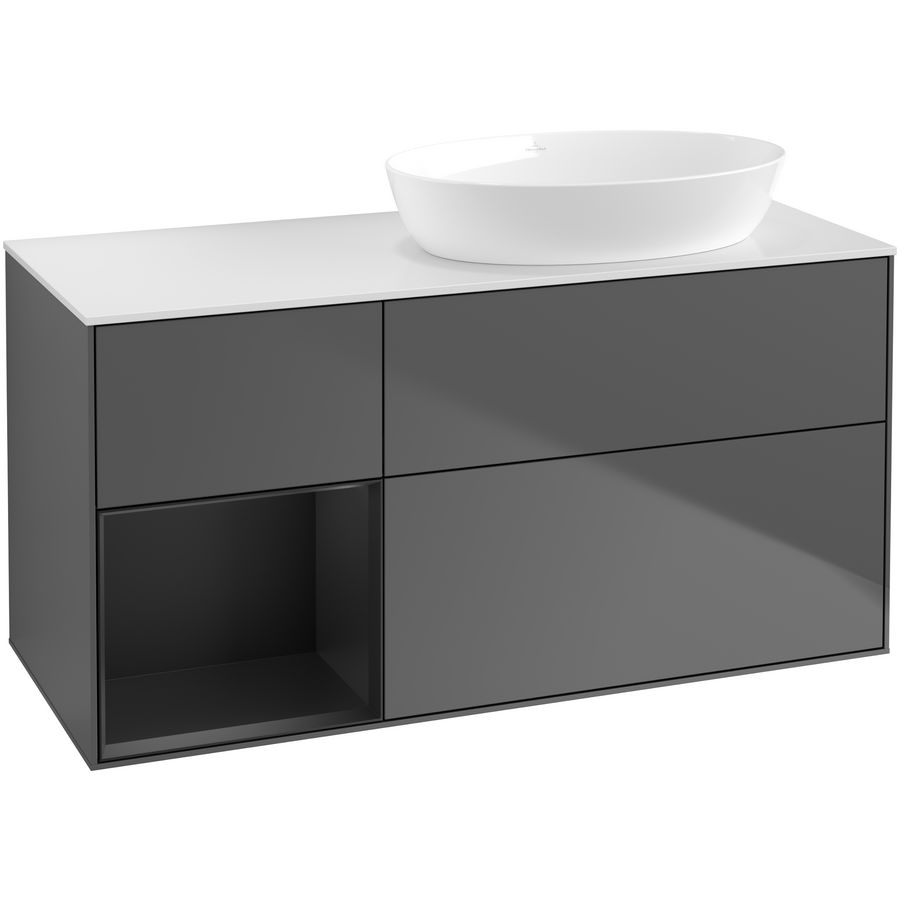 Wastafelonderkast Finion 1200x603x501mm Antr. Matt Lacquer GA41PDGK