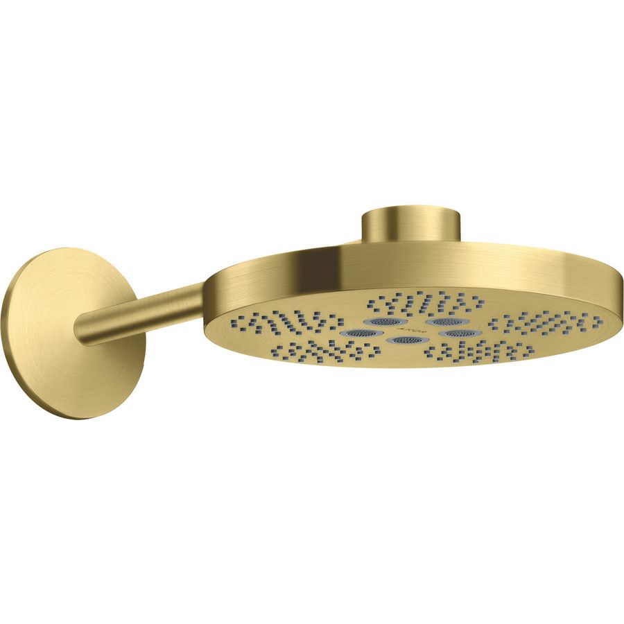 Hoofddouche AXOR One 280 2 straalsoorten+wandaansluiting Brushed Brass