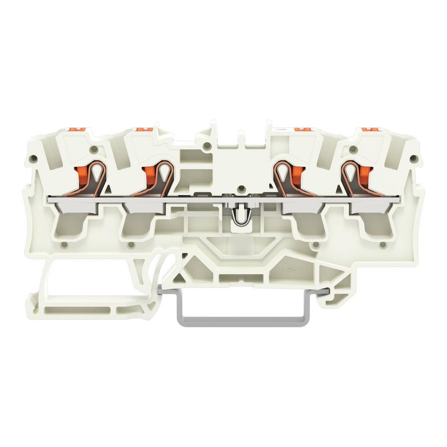 4-draads rijgklem Met drukknop 4 mm² lichtgrijs VVE=50