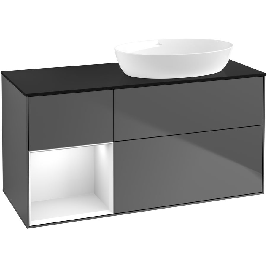 Wastafelonderkast Finion 1200x603x501mm Antr. Matt Lacquer GA42GFGK
