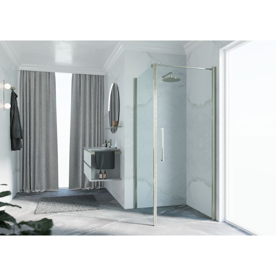 Young Plus FG 101 zijwand ver.101-103cm helder glas RVS-look